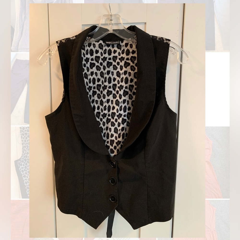 Vintage Wet Seal Vest Leopard Size M